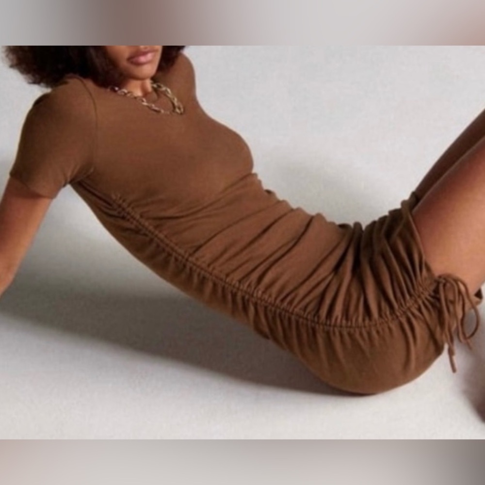 ZARA Ruched Side Dress